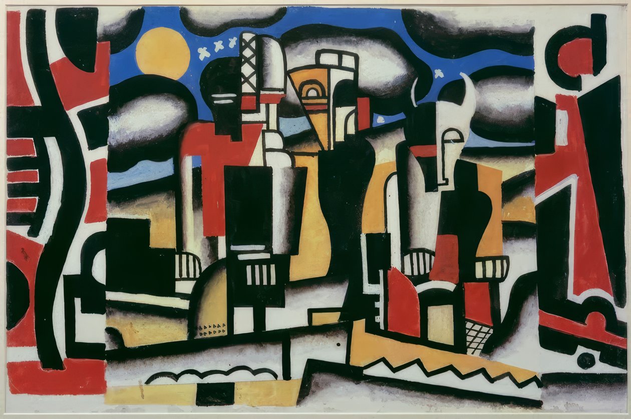 Stage Sketch with Three God-like Figures by Fernand Leger