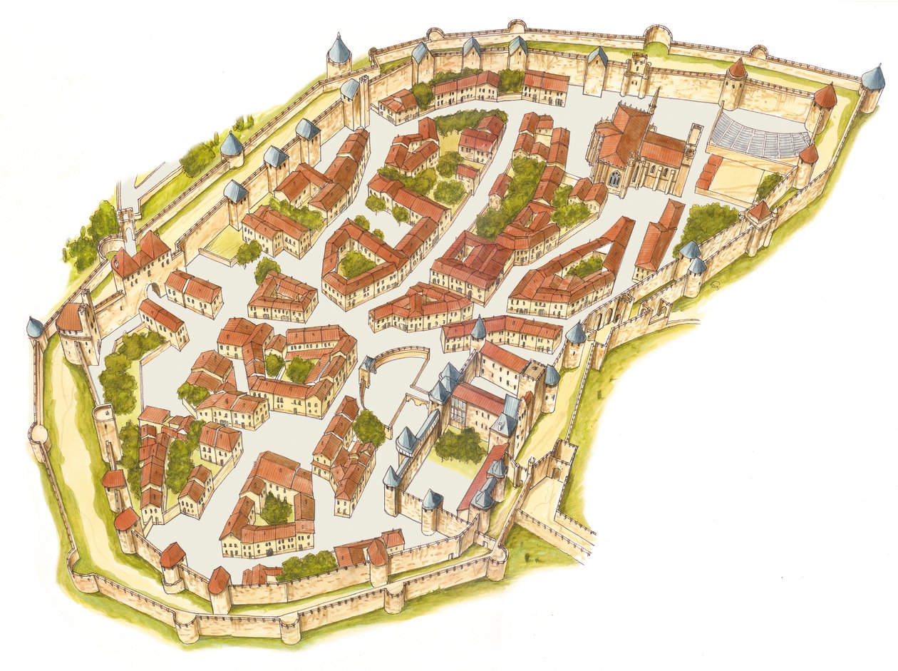 Carcassonne, France. Aerial View by Fernando Aznar Cenamor
