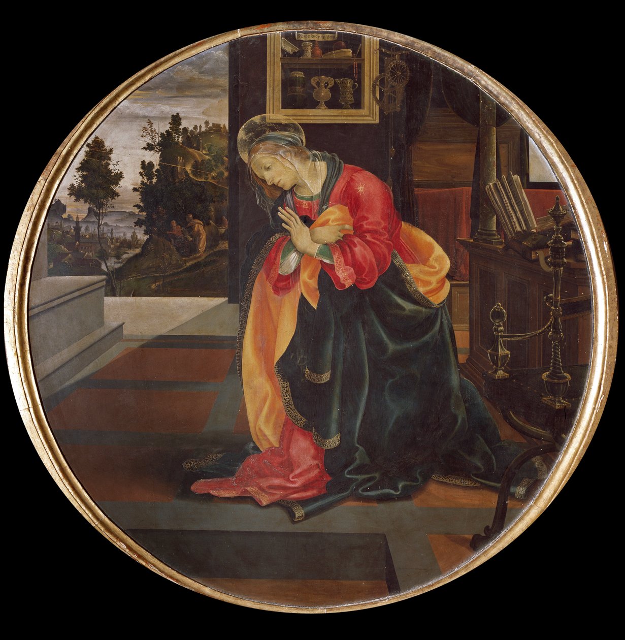 The Annunciation. Detail of the Virgin by Filippino Lippi