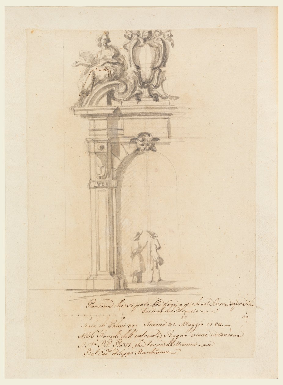 Design for a Gate, for the Reception of Pope Pius VI Returning from Germany, in Ancona, May 1782 by Filippo Marchionni