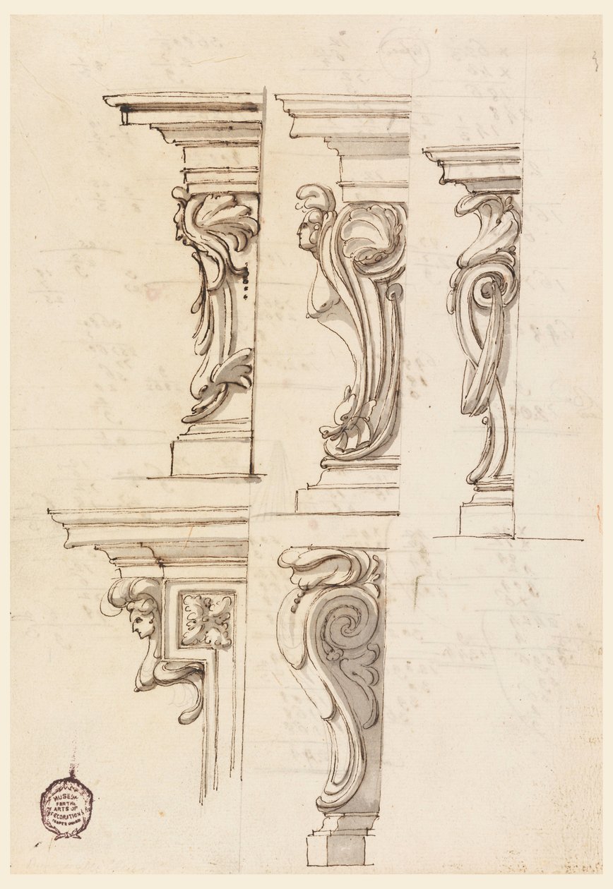 Five Corner Motifs, ca. 1750 by Filippo Marchionni