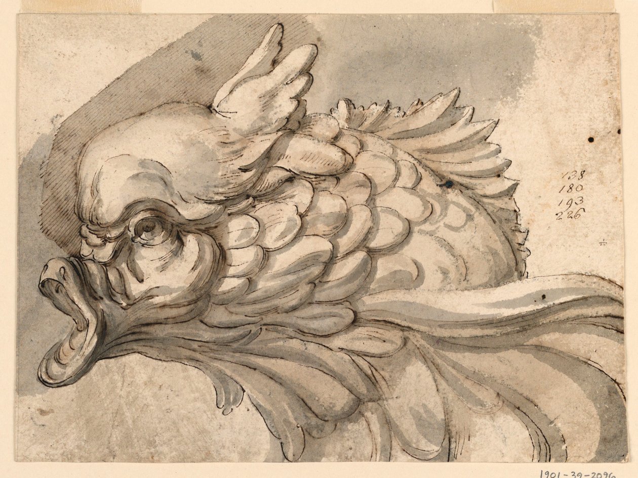 Head of a Dolphin, ca. 1775 by Filippo Marchionni