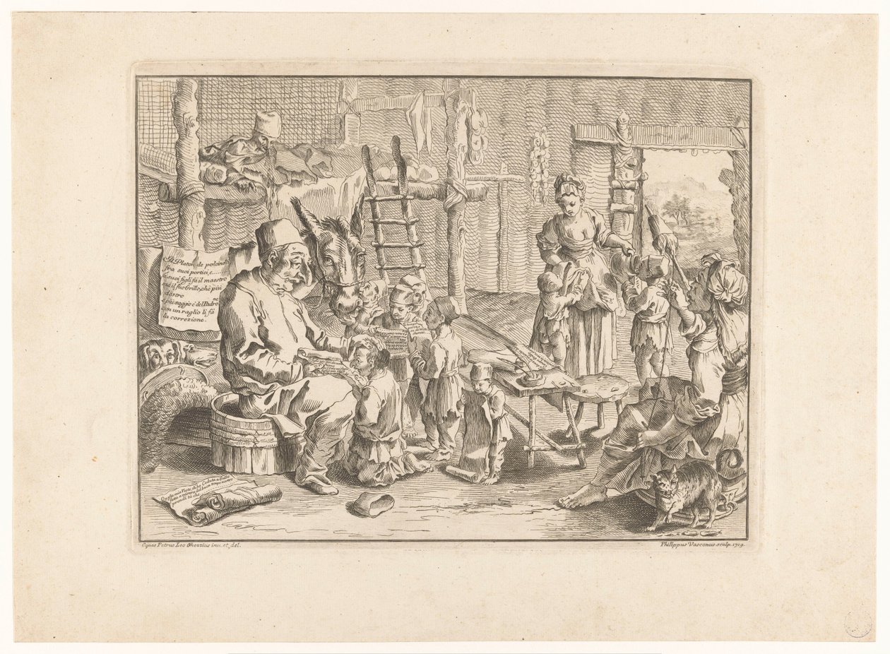 Pulcinella as Schoolmaster by Filippo Vasconi