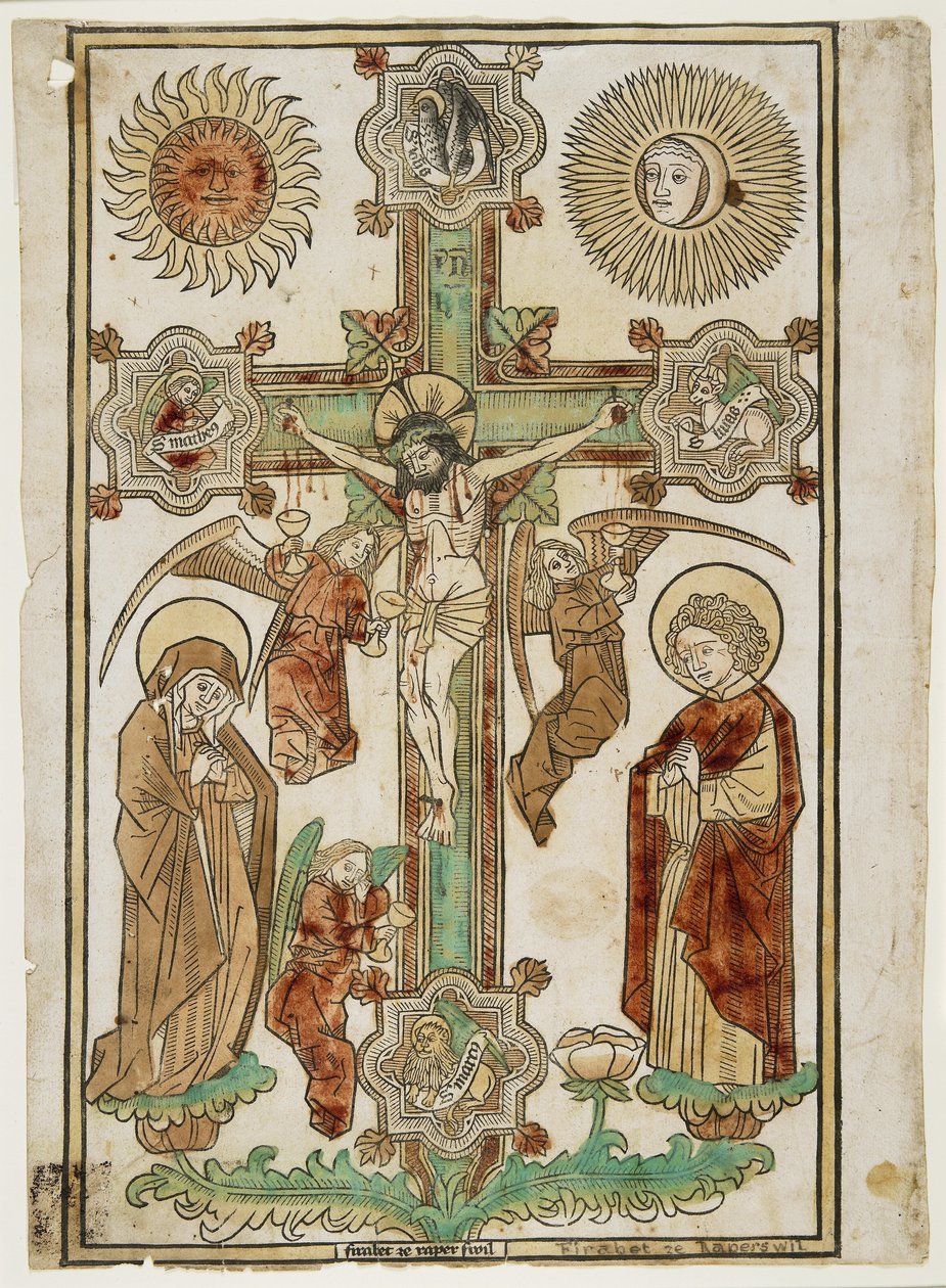 Crucifix with Three Angels and the Symbols of the Evangelists by Firabet of Rapperswil Firabet of Rapperswil