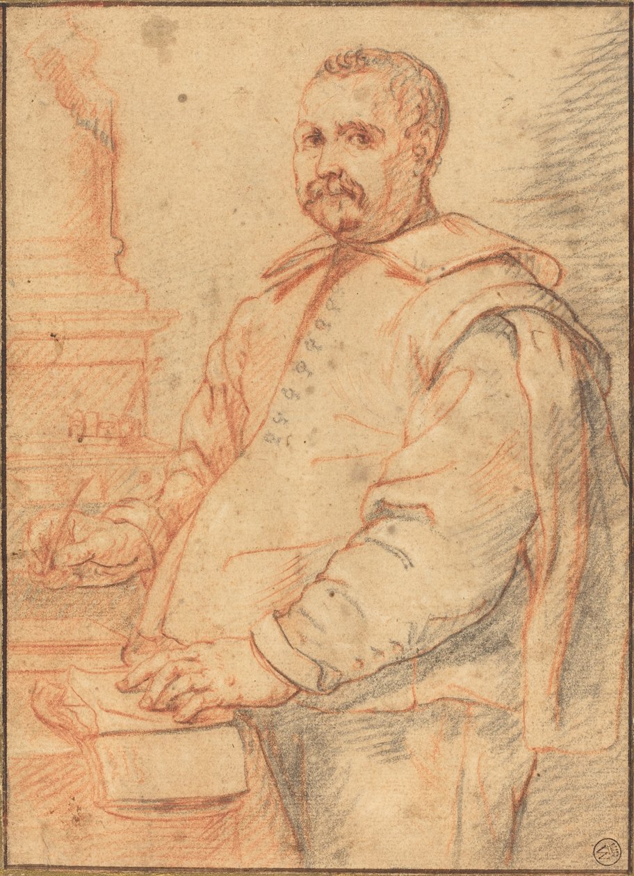 A Scholar Writing by Flemish 17th Century: Fine art print