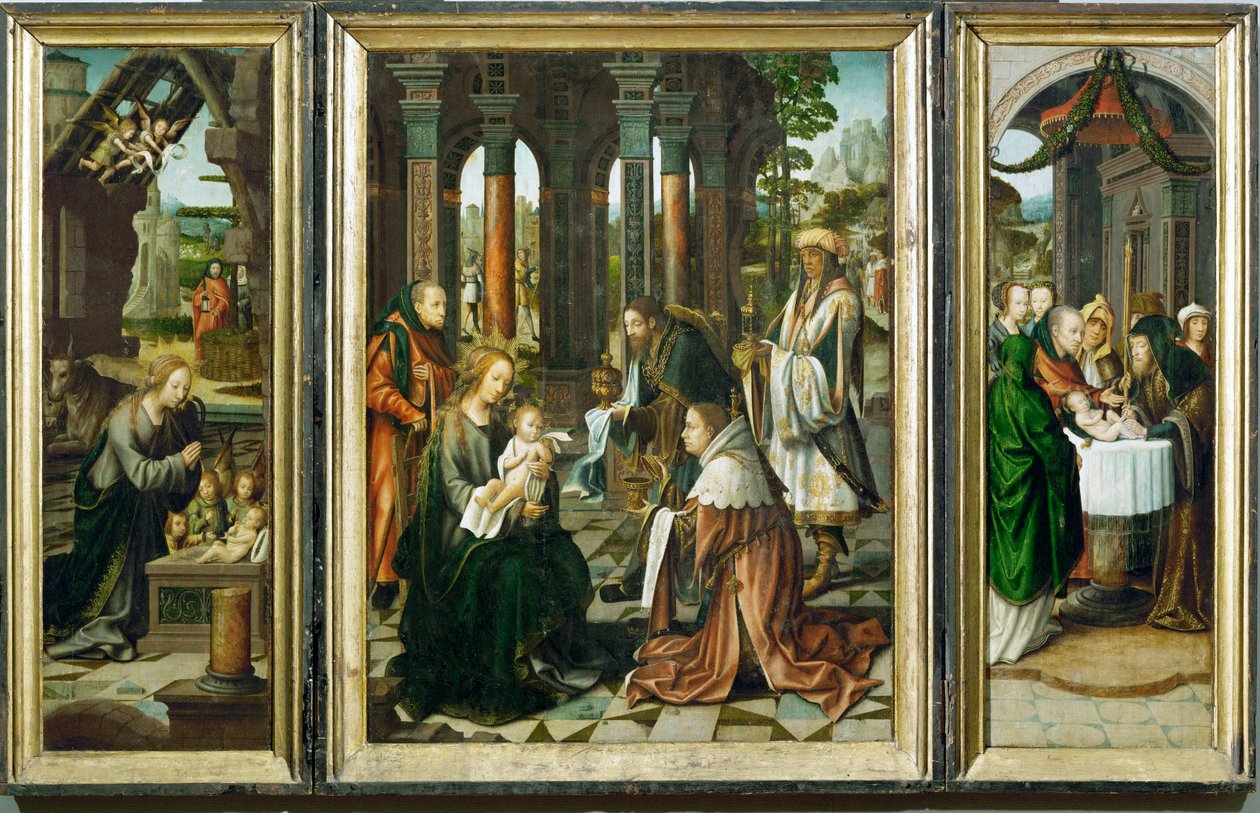 Adoration of the Magi, Adoration of the Child, Circumcision by Flemish School
