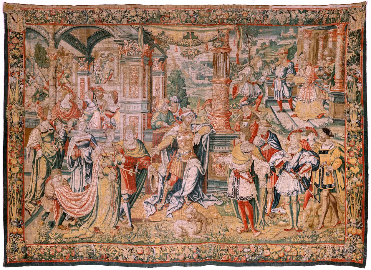 Flemish Tapestry. Series Story of David. David Before Saul. Model by Bernard van Orley. Manufacture Brussels. Ca 1525 by Flemish School