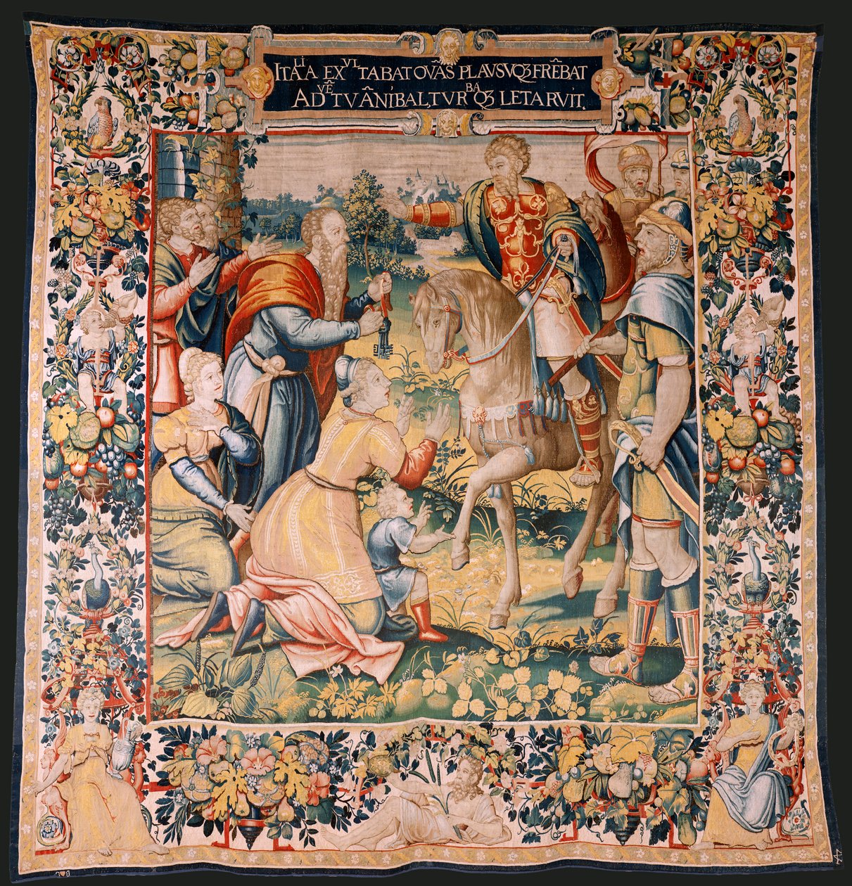 Flemish tapestry. Series The History of Hannibal. Hannibal in Italy. Third tapestry of those preserved. Models Anonymous master of the Netherlands. Brussels