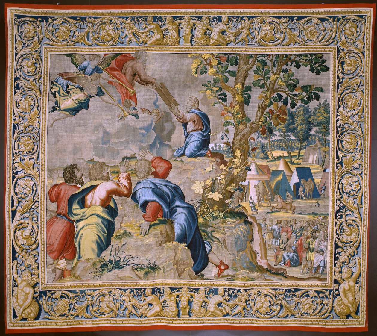 Moses at the Mount Sinai (Flemish Tapestry) by Flemish School