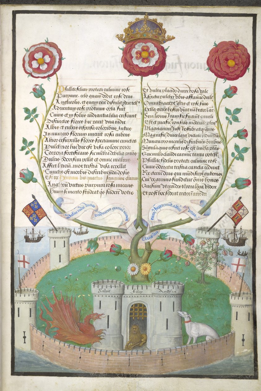 Verses with Tudor symbols, c.1516 by Flemish School