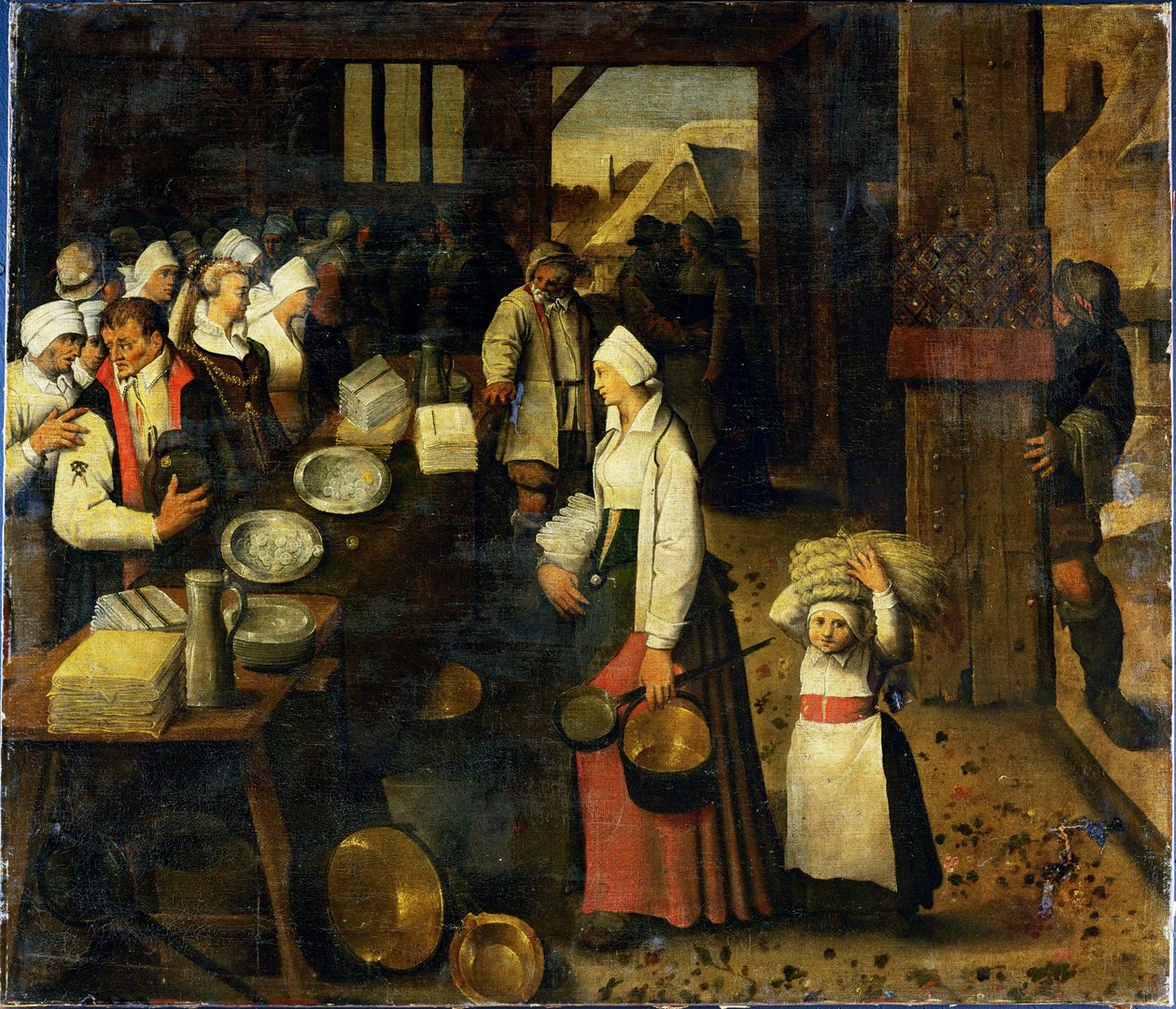 Surroundings of Pieter Brueghel III: A Married Couple Receives Gifts by Flemish School