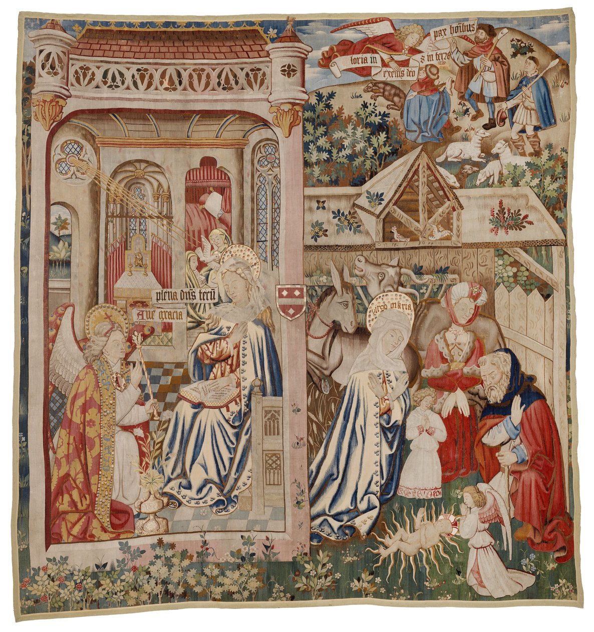 Tapestry depicting the Annunciation and the Nativity, Tournai by Flemish School