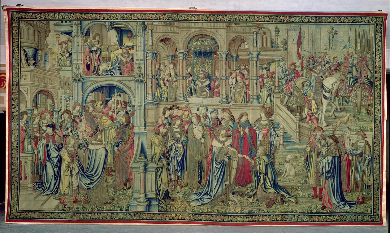 The Death of the Child and the King is Promised Victory, Tapestry of David and Bathsheba by Flemish School