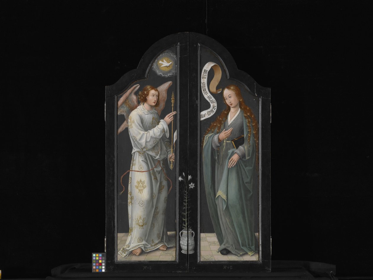 Triptych With The Virgin And Child, St. Barbara, And St. Catherine by Flemish School