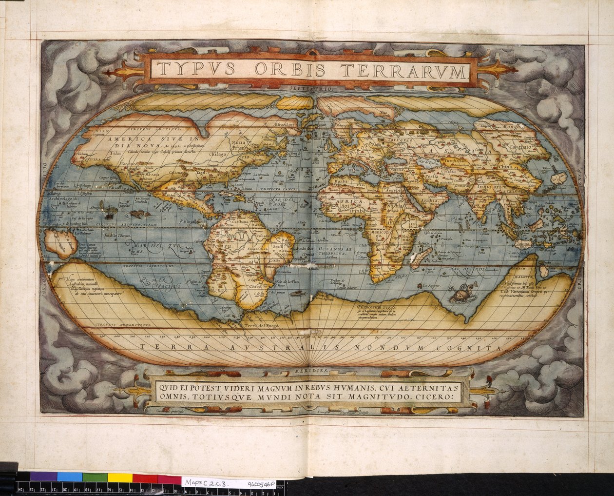 World map, Theatrum Orbis Terrarum, by Abraham Ortelius