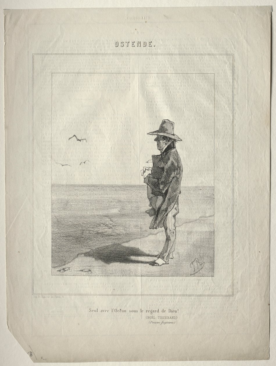 Ostend. Alone with the Ocean under the Gaze of God! by Félicien Rops