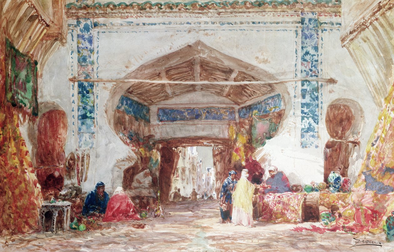 Bazaar in Constantinople by Félix Ziem