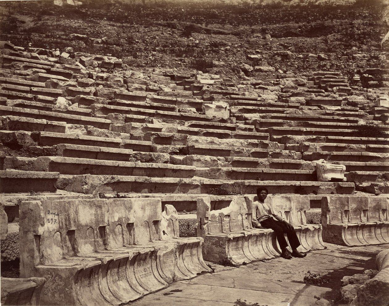 Interior, Theater of Dionysius, Athens by Félix Bonfils