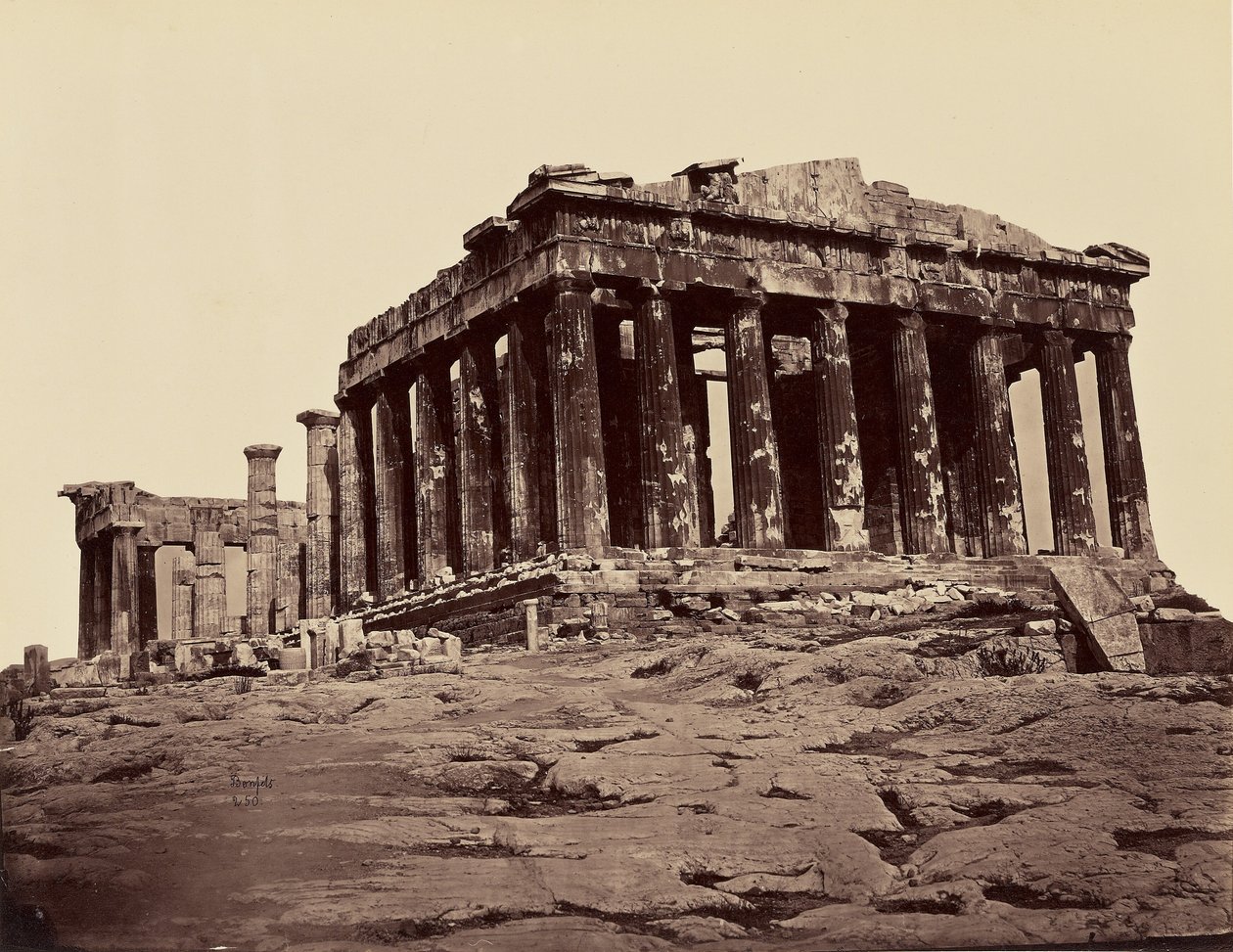 Parthenon, taken from the Propylaea - Athens. [From North - west] by Félix Bonfils