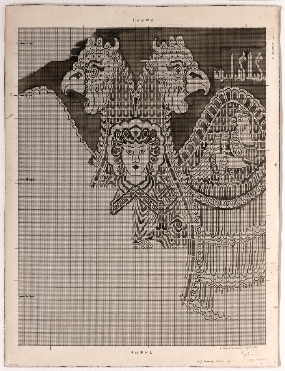Schematic Drawings of Buyid Silk by Félix Guichert