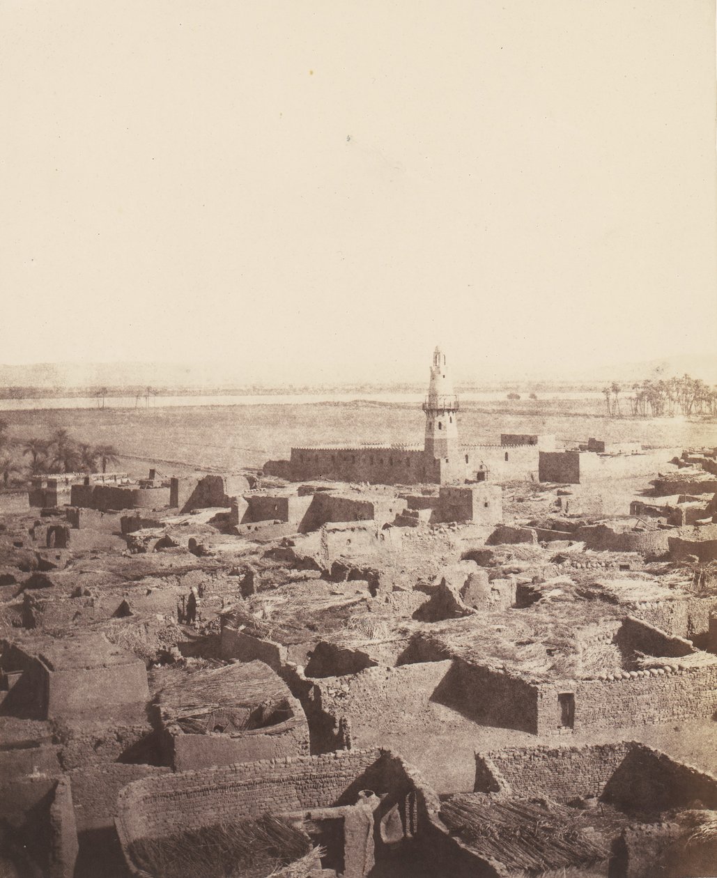 Edfou, General View of the City from the Central Platform of the Pyramid by Félix Teynard