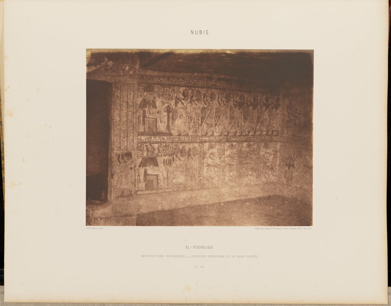 El-Fourdjeh. Hypogean Architecture - Interior Painting of the Right Wall by Félix Teynard