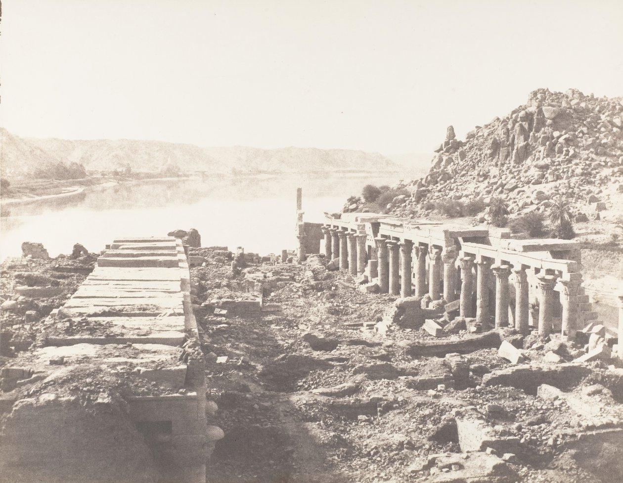Ile de Fileh Philae, General View Taken from Point I, On The Platform by Félix Teynard