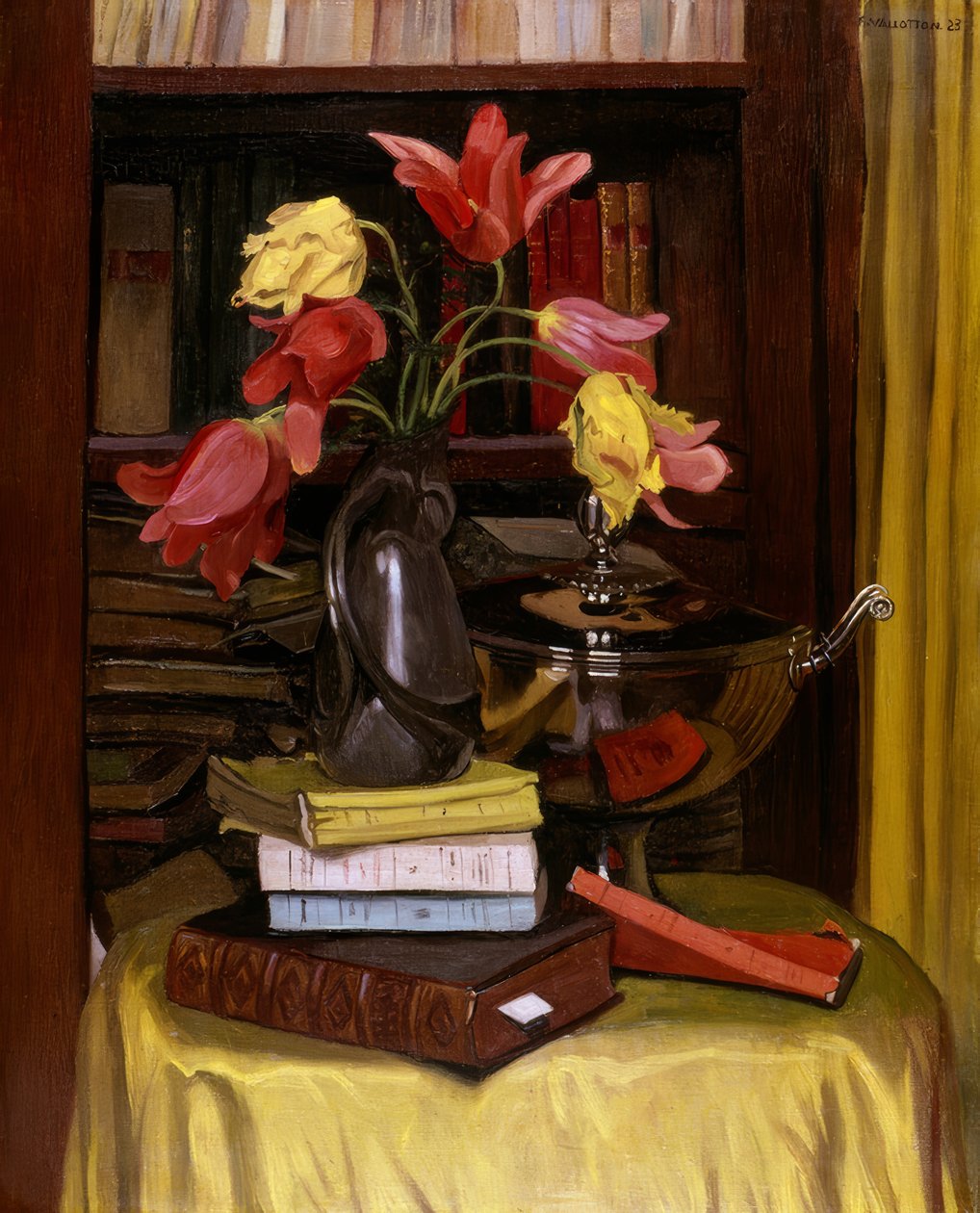 Still Life with Tulips (Red and Yellow Tulips) by Félix Vallotton