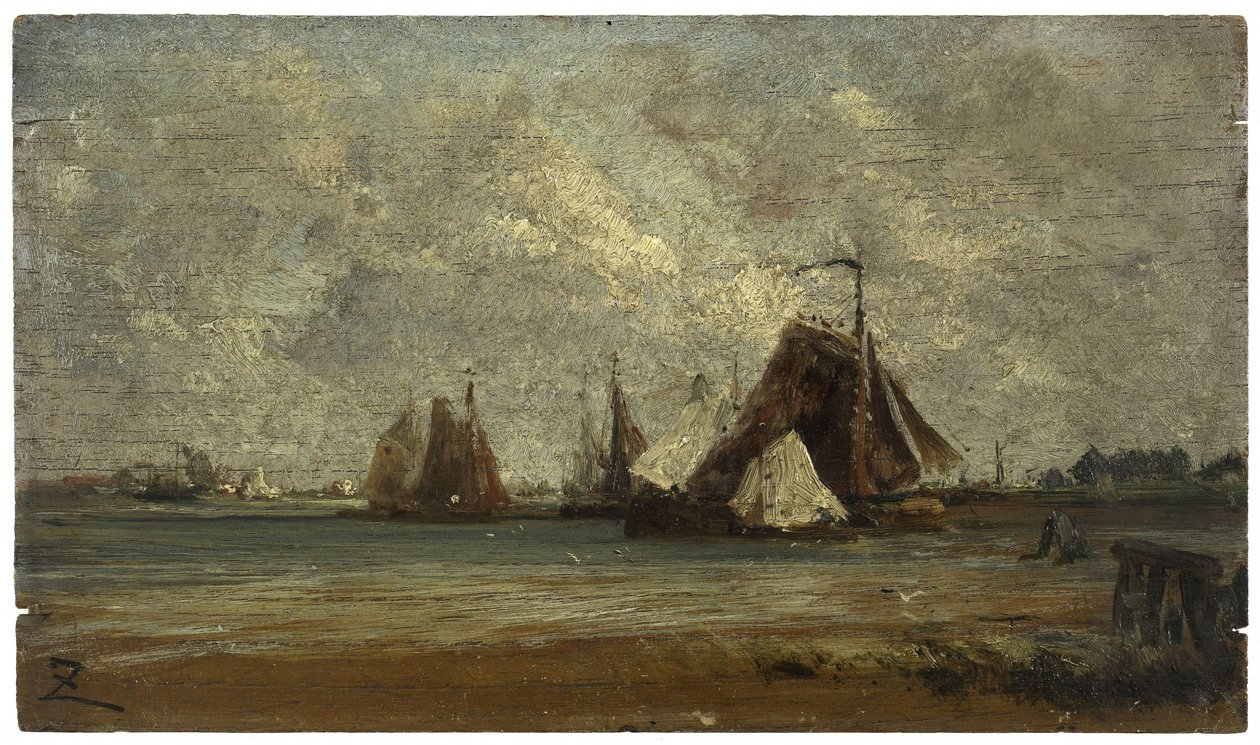 Fishing Sloops, ca. 1852 by Félix Ziem