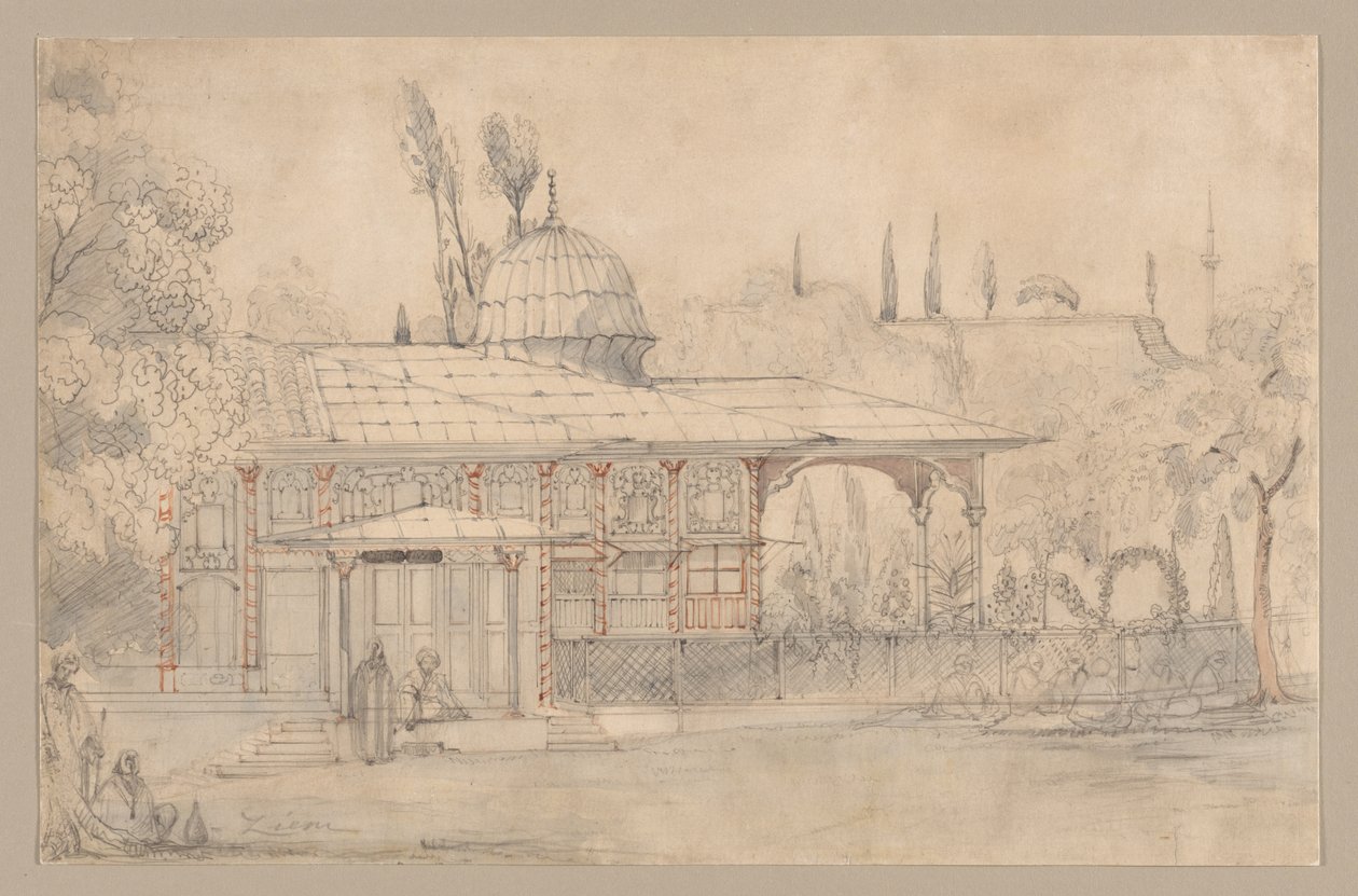 Pavilion Near a Mosque (recto) by Félix Ziem