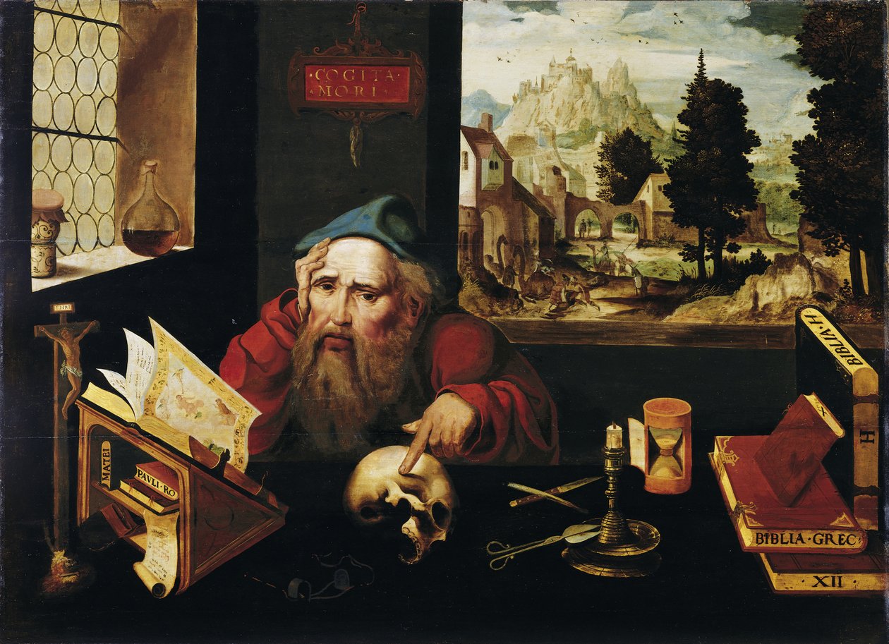 Saint Jerome in His Study von Follower of Joos van Cleve