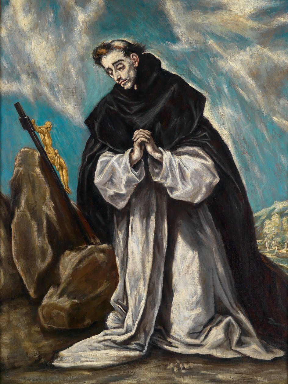 St Dominic in Prayer by Follower of El Greco