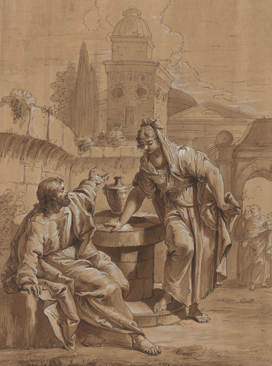Christ and the Woman of Samaria by Follower of Francesco Fontebasso
