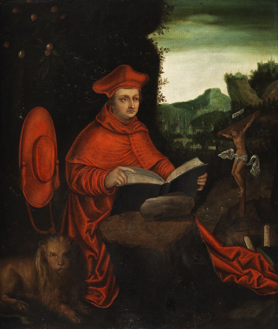 Cardinal Albrecht of Brandenburg as Church Father Jerome by Follower of Lucas Cranach the Elder