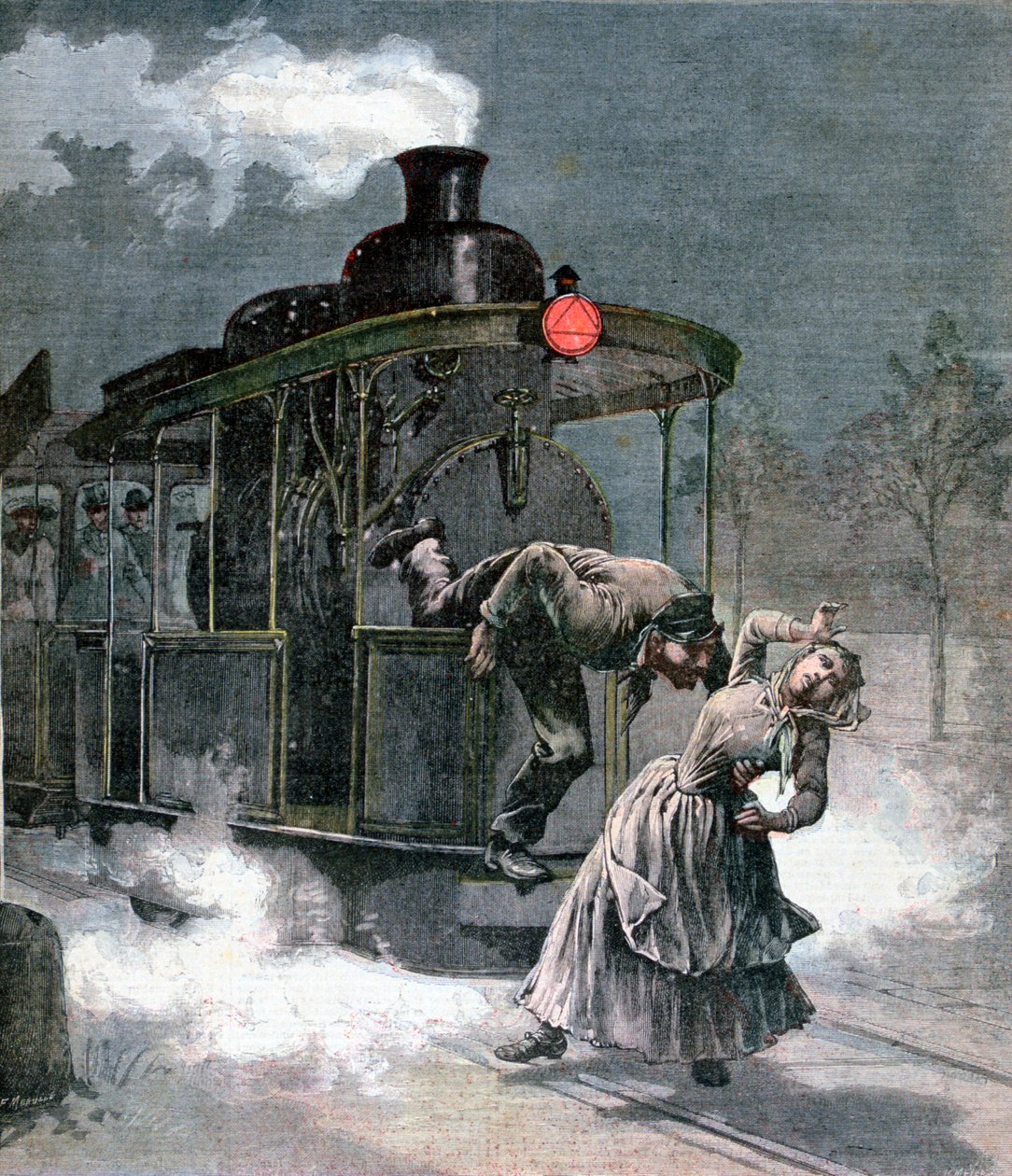 Accident on the Marly-le-Roi rail line, France by Fortuné Méaulle