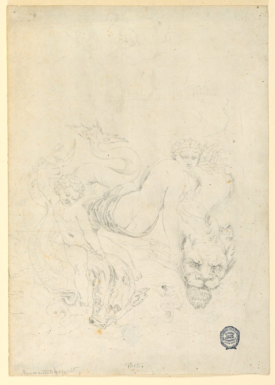 Thetis and Cupid Riding Fish, ca. 1820 by Fortunato Duranti