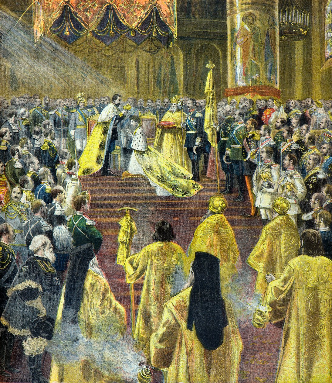 Ceremony of the Coronation of Tsar Nicholas II in May 1896 by Fortune Louis Meaulle