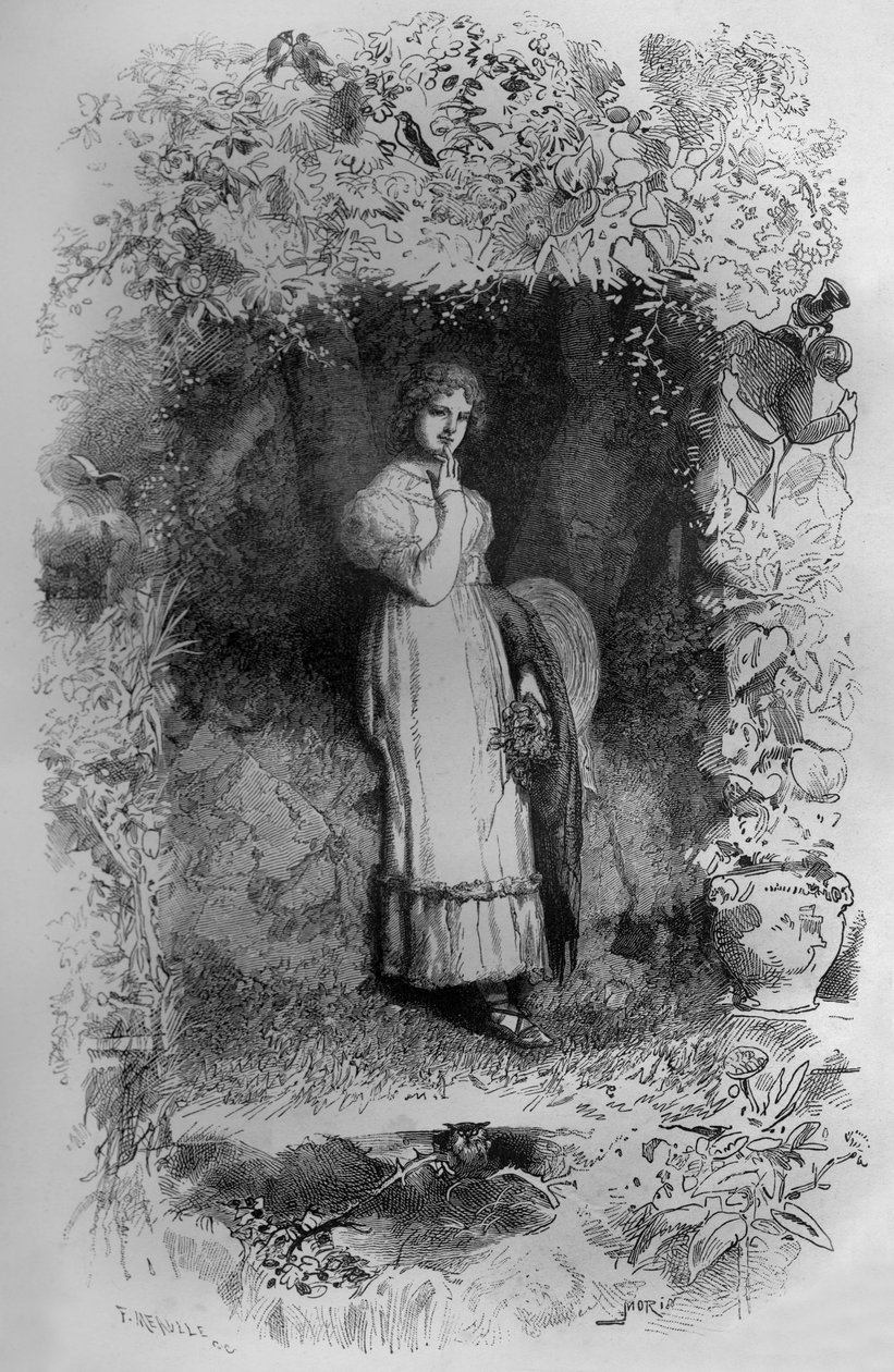 Fantine, Illustration of Les Miserables by Victor Hugo, Engraving by Fortune Meaulle by Fortune Louis Meaulle