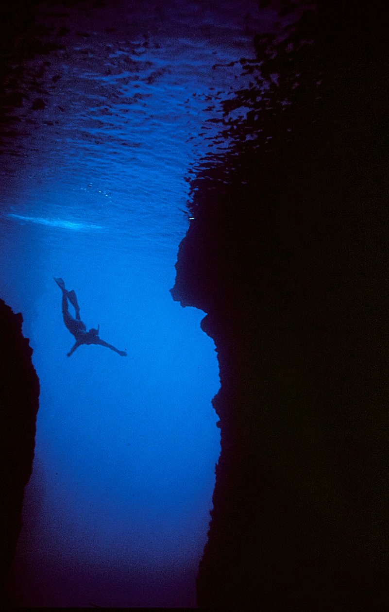 Swimmer in a Cave of Zakynthos, Greece by Fosco Maraini