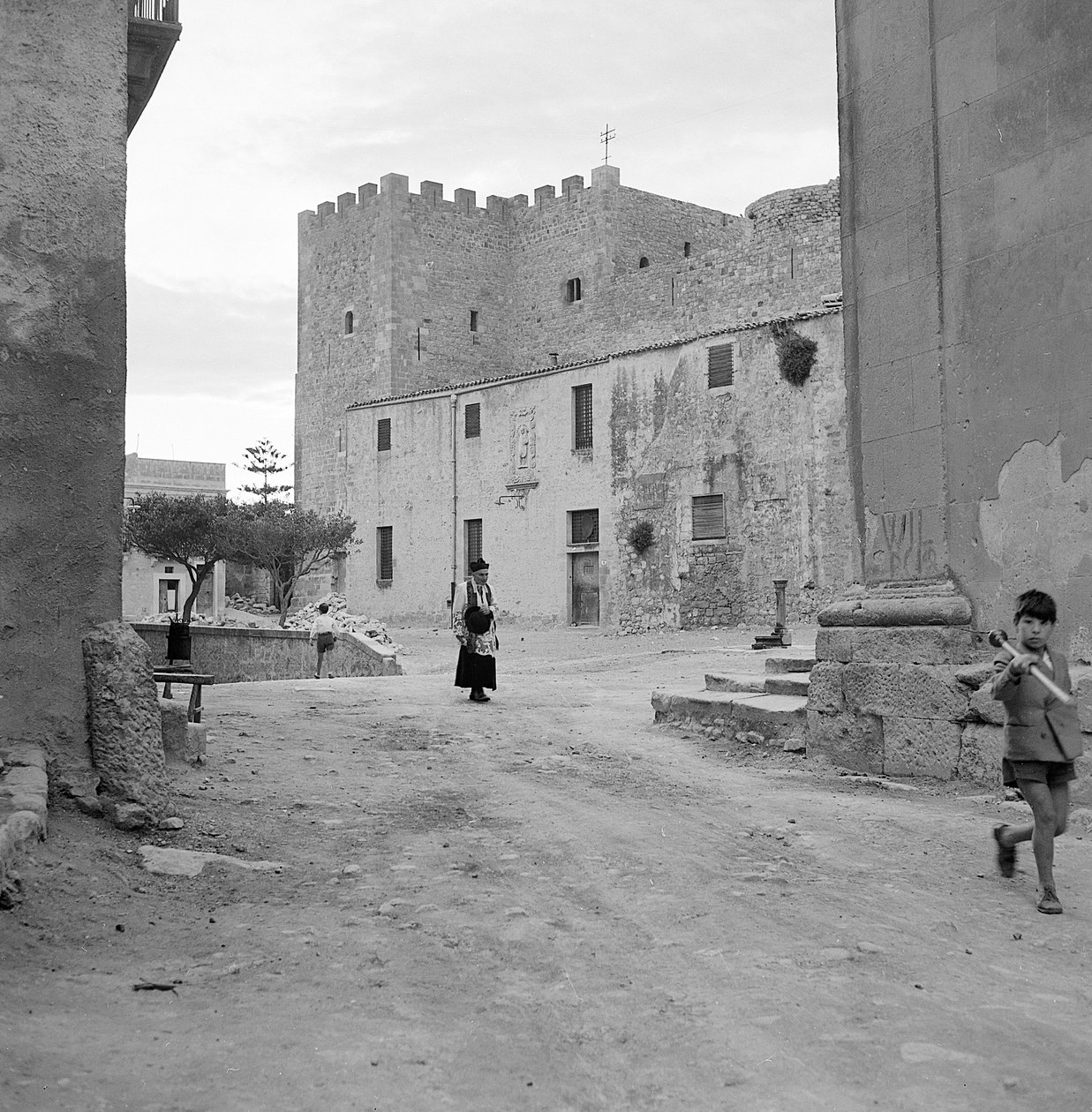 View of Salemi with its Castle, Sicily by Fosco Maraini
