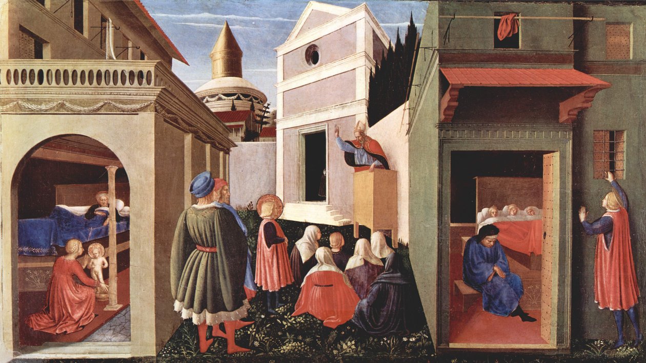 Predella Panel of the Triptych of San Domenico in Perugia Depicting the Life of St. Nicholas of Bari by Fra Angelico