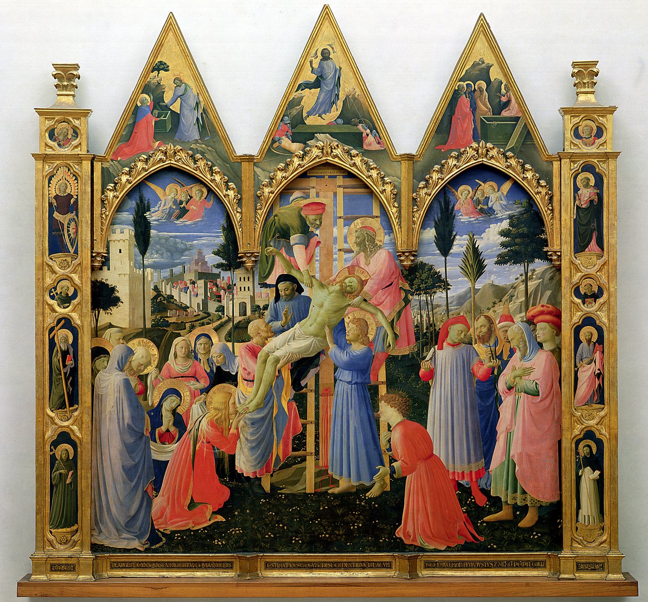 Santa Trinita Altarpiece, frame and pinnacles by Lorenzo Monaco completed by Fra Angelico
