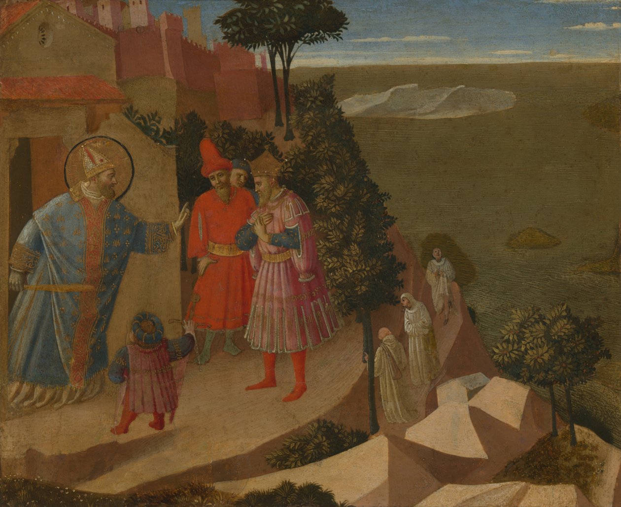 Saint Romuald Refuses Emperor Otto III Admission to the Church by Fra (c.1387 1455) Angelico