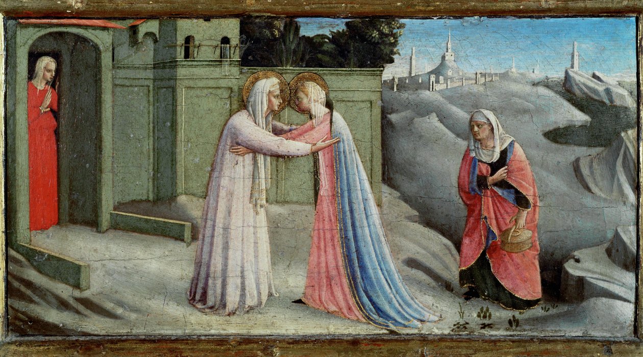 The Visitation, Saint Mary Visits Saint Elisabeth by Fra (c.1387-1455) Angelico