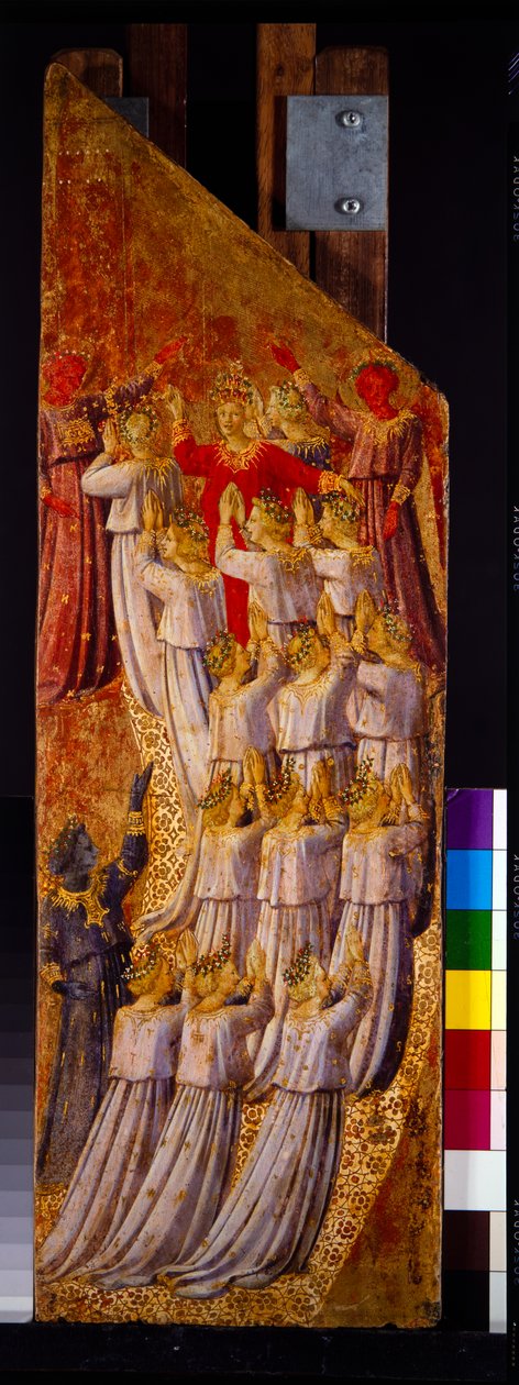 Two panels from the Last Judgement showing the Ascent into Heaven & the Descent into Hell by Fra (c.1387 1455) Angelico