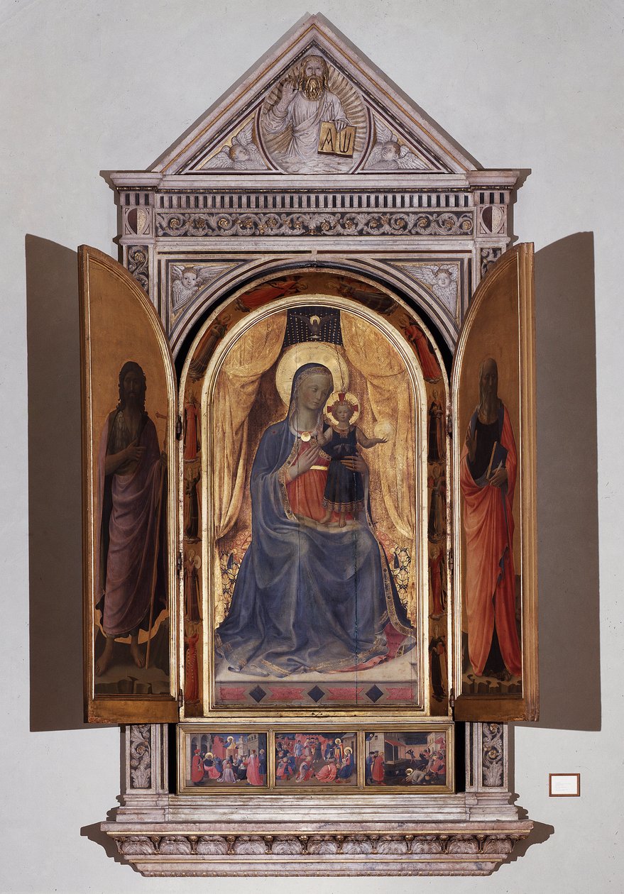 Virgin with Child. Open Tabernacle of the Linaioli by Fra  Angelico