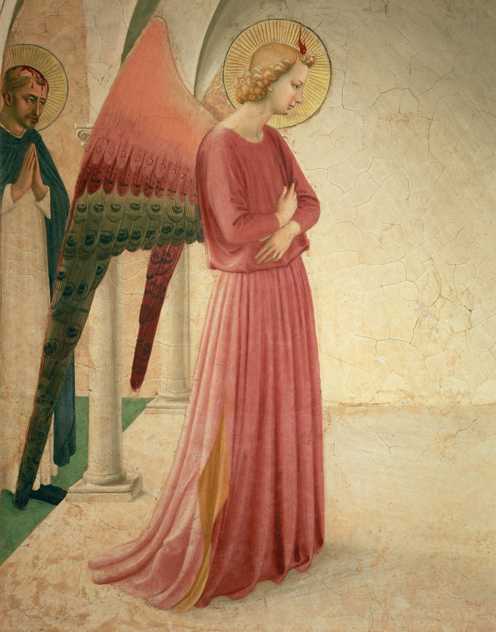 The Annunciation (detail of the Angel Gabriel and St. Peter the Martyr) by Fra Angelico