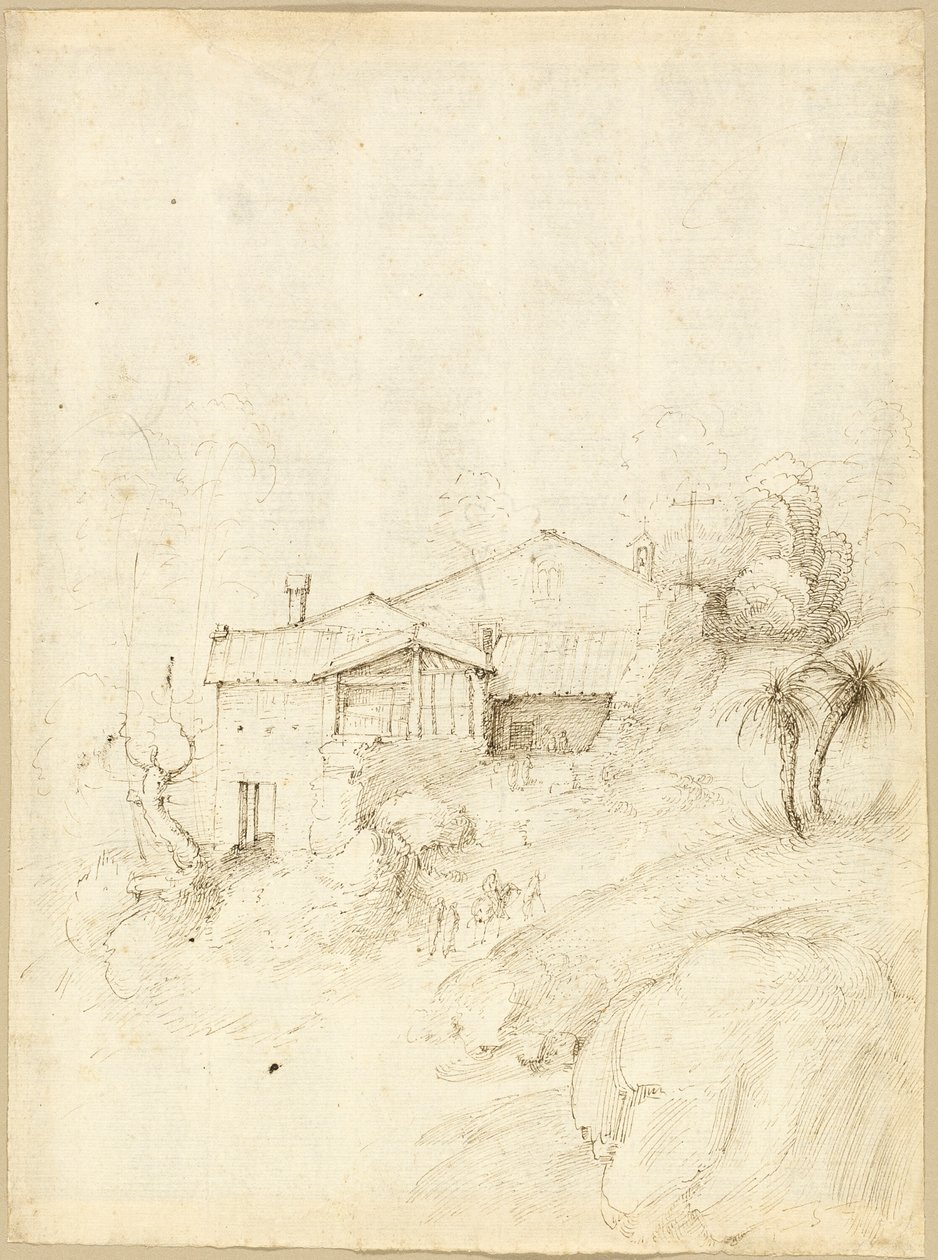 Monastery on the Slope of a Rocky Hill by Fra Bartolommeo