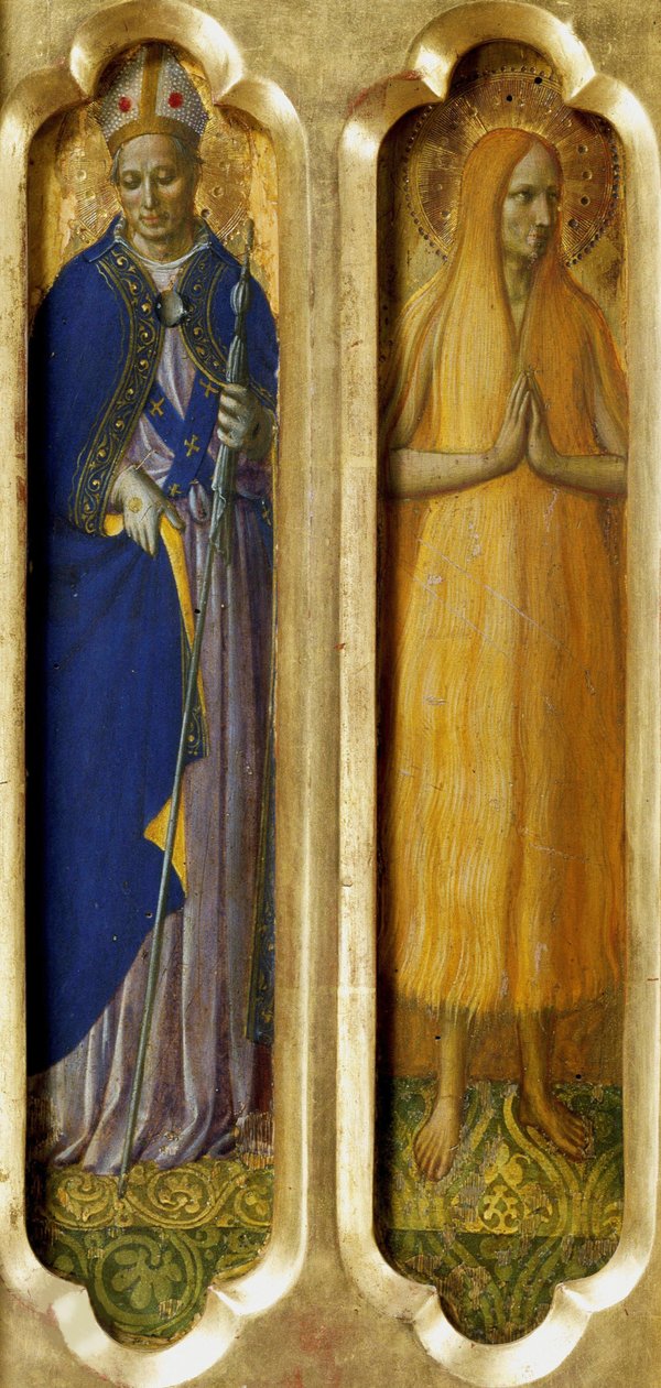 Saints Louis of Toulouse and Mary of Egypt from the Perugia Altarpiece by Fra Giovanni Angelico da Fiesole