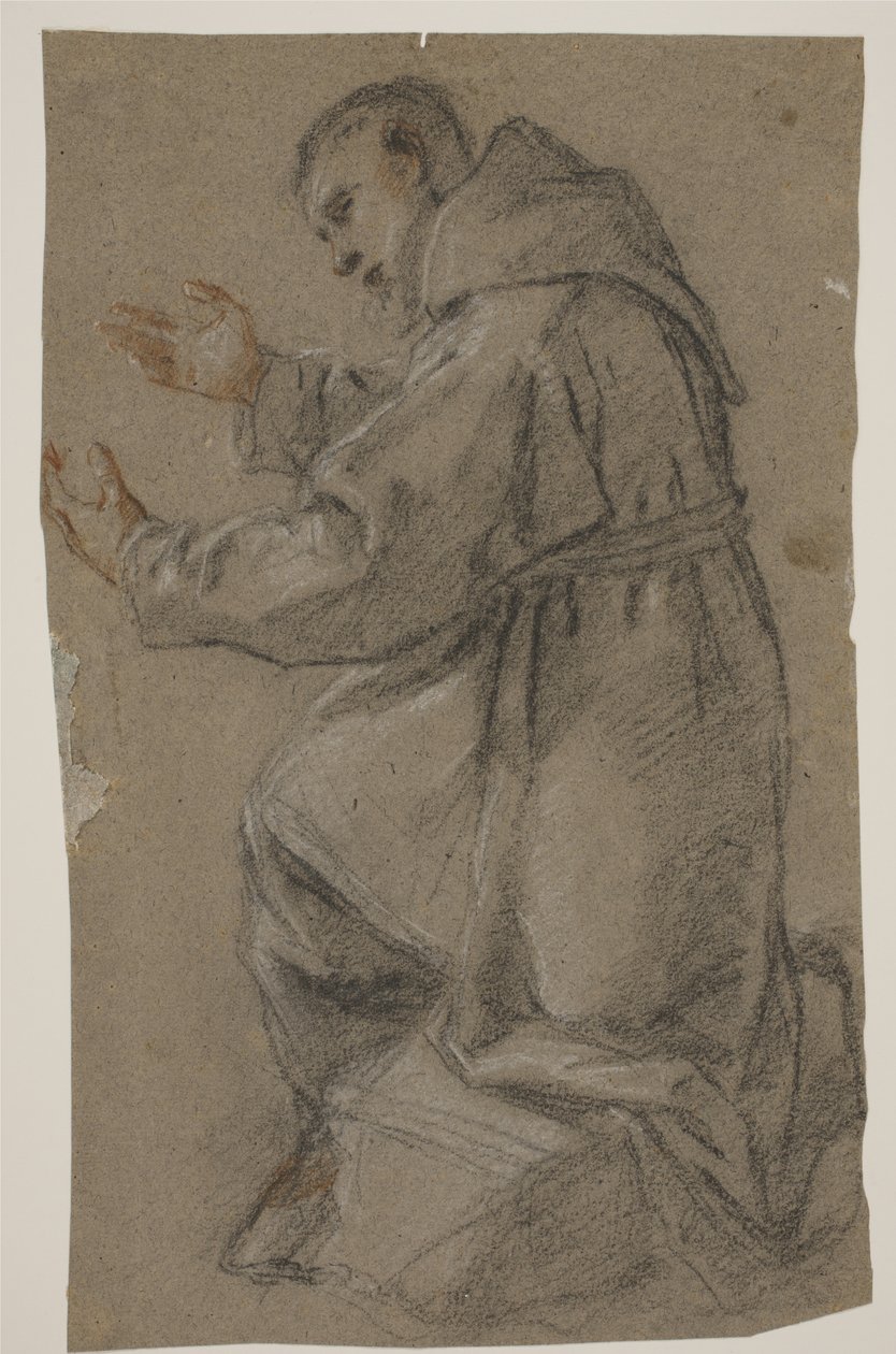 Kneeling Friar with Outstretched Hands by Fra Semplice da Verona